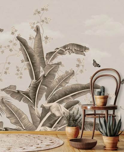 carta da parati tropicale vintage chiamata Vintage Tropical Forest and Butterflies at Wallsauce carta da parati tropicale vintage chiamata Vintage Tropical Forest and Butterflies at Wallsauce