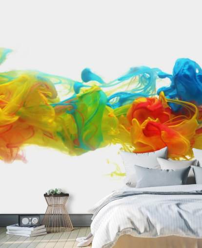 färgglad anpassningsbar abstrakt tapet väggmålning som heter Colourful Ink in Water