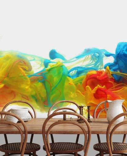 colorful customizable abstract wallpaper mural called Colorful Ink in Water