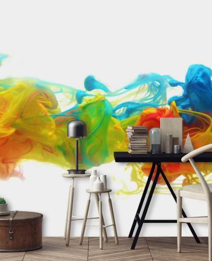 färgglad anpassningsbar abstrakt tapet väggmålning som heter Colourful Ink in Water
