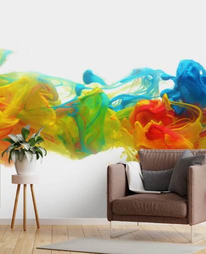 färgglad anpassningsbar abstrakt tapet väggmålning som heter Colourful Ink in Water