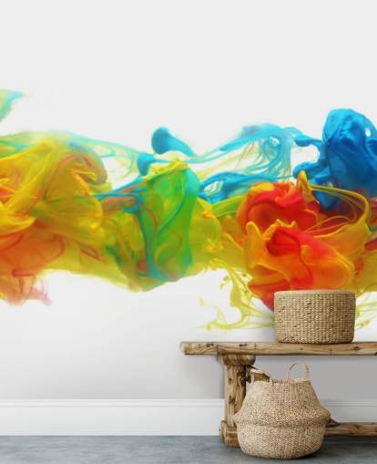 färgglad anpassningsbar abstrakt tapet väggmålning som heter Colourful Ink in Water