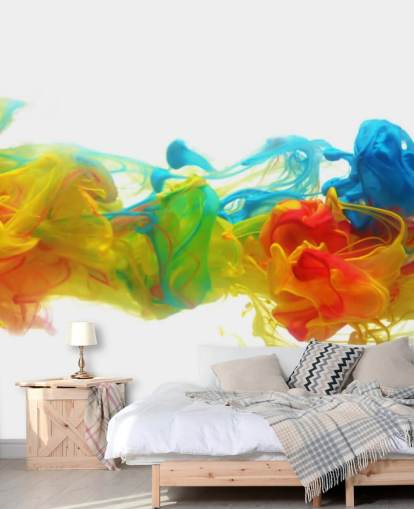 värikäs muokattava abstrakti taustakuvamaalaus nimeltä Colourful Ink in Water