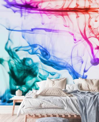 red, purple, green and blue liquid wallpaper mural called Green Blue Purple Fluid