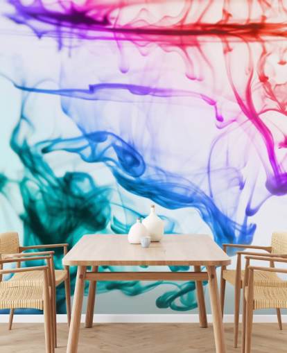 red, purple, green and blue liquid wallpaper mural called Green Blue Purple Fluid