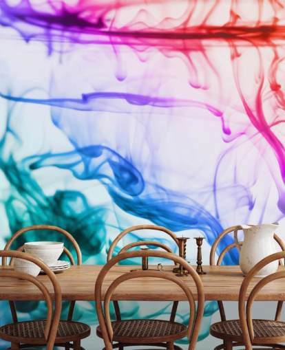 red, purple, green and blue liquid wallpaper mural called Green Blue Purple Fluid