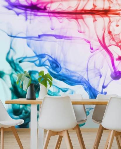 red, purple, green and blue liquid wallpaper mural called Green Blue Purple Fluid