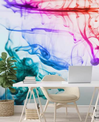 punainen, violetti, vihreä ja sininen nestemäinen taustakuvamaalaus nimeltä Green Blue Purple Fluid