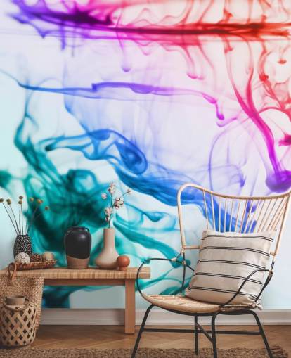 red, purple, green and blue liquid wallpaper mural called Green Blue Purple Fluid