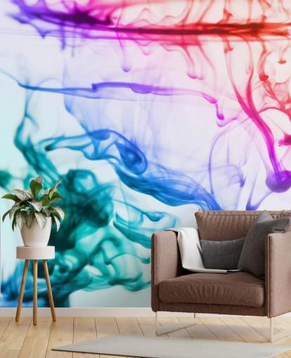 red, purple, green and blue liquid wallpaper mural called Green Blue Purple Fluid