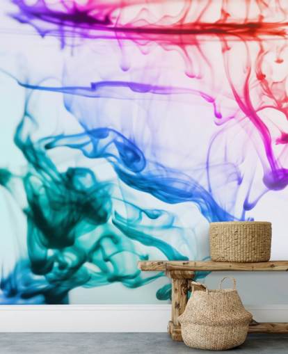 red, purple, green and blue liquid wallpaper mural called Green Blue Purple Fluid