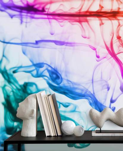 red, purple, green and blue liquid wallpaper mural called Green Blue Purple Fluid