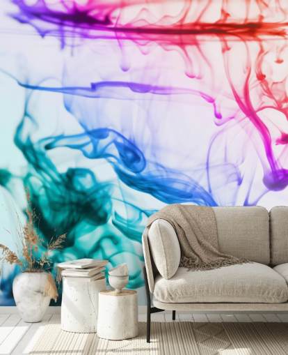 red, purple, green and blue liquid wallpaper mural called Green Blue Purple Fluid