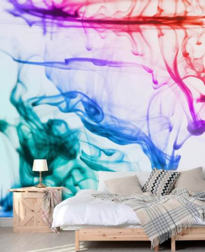 red, purple, green and blue liquid wallpaper mural called Green Blue Purple Fluid