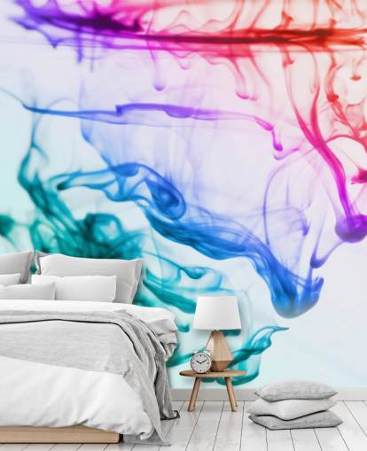 red, purple, green and blue liquid wallpaper mural called Green Blue Purple Fluid