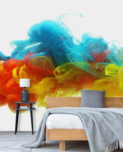 colourful liquid wallpaper mural called Clouds of Colour for bedrooms and living rooms