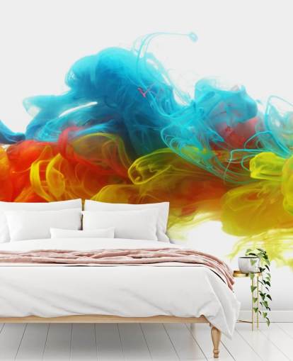 colorful liquid wallpaper mural called Clouds of Color for bedrooms and living rooms