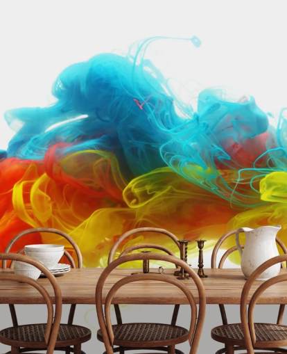 colorful liquid wallpaper mural called Clouds of Color for bedrooms and living rooms