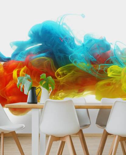 mural de papel de parede líquido colorido chamado Clouds of Colour para quartos e salas de estar