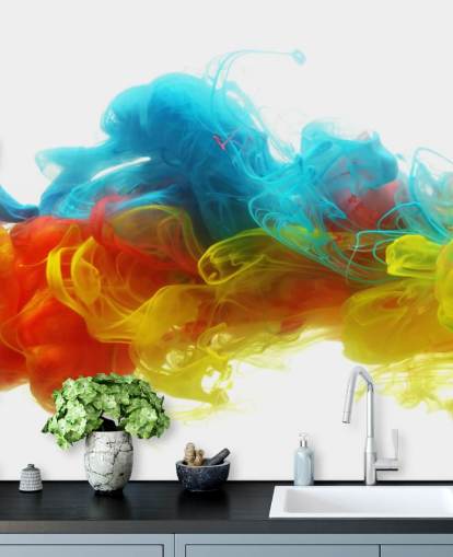 mural de papel de parede líquido colorido chamado Clouds of Colour para quartos e salas de estar mural de papel de parede líquido colorido chamado Clouds of Colour para quartos e salas de estar