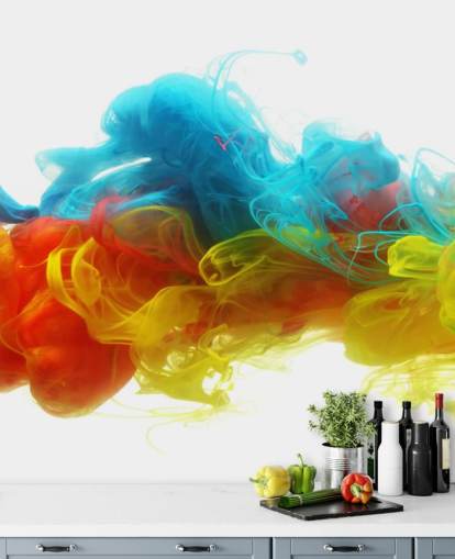 Buntes Flüssigtapeten-Wandbild namens Clouds of Colour für Schlafzimmer und Wohnzimmer