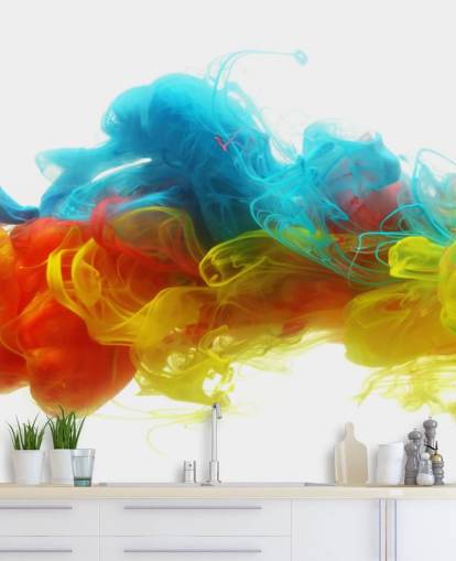 colourful liquid wallpaper mural called Clouds of Colour for bedrooms and living rooms