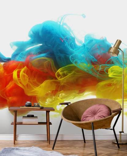 värikäs nestemäinen taustakuvamaalaus nimeltä Clouds of Color makuuhuoneisiin ja olohuoneisiin