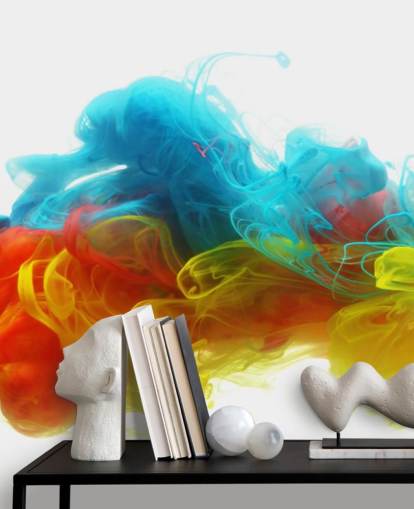kleurrijke vloeibare behangmuurschildering genaamd Clouds of Colour voor slaapkamers en woonkamers kleurrijke vloeibare behangmuurschildering genaamd Clouds of Colour voor slaapkamers en woonkamers