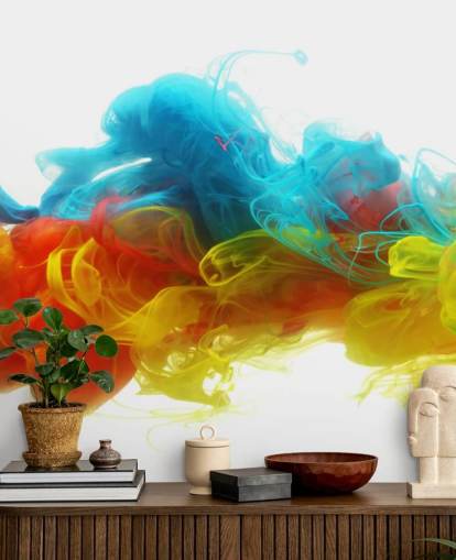 colorful liquid wallpaper mural called Clouds of Color for bedrooms and living rooms