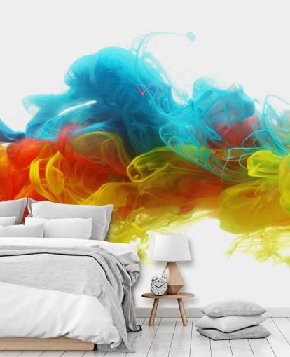 Buntes Flüssigtapeten-Wandbild namens Clouds of Colour für Schlafzimmer und Wohnzimmer