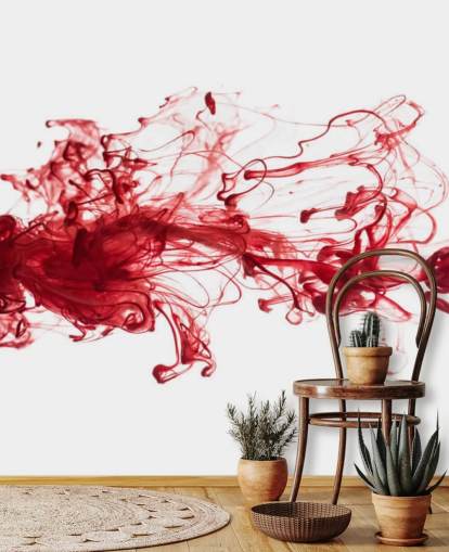 Rote Tinte schwimmt im Wasser Tapete