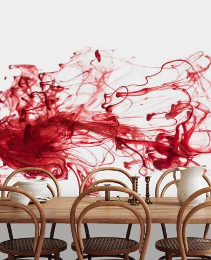 Papier peint à l'encre rouge flottant dans l'eau Papier peint à l'encre rouge flottant dans l'eau