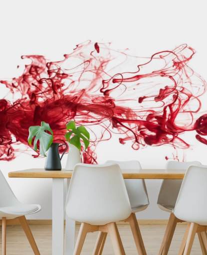 Carta da parati con inchiostro rosso galleggiante nell'acqua Carta da parati con inchiostro rosso galleggiante nell'acqua