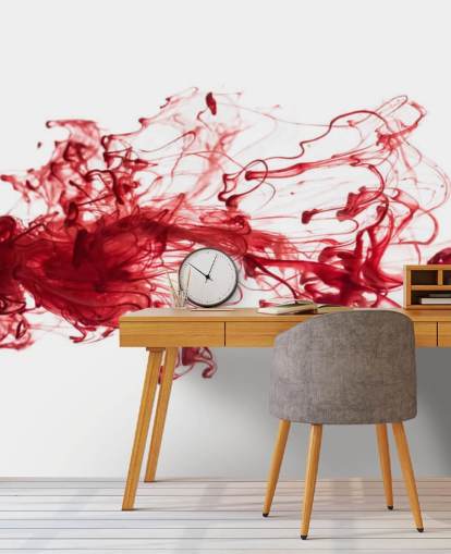 Papier peint à l'encre rouge flottant dans l'eau Papier peint à l'encre rouge flottant dans l'eau