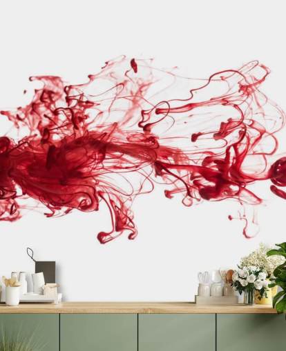 Papel de parede de tinta vermelha flutuando na água