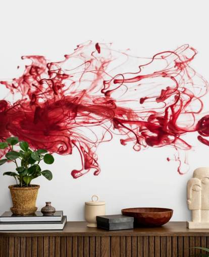 Red Ink Floating in Water Wallpaper