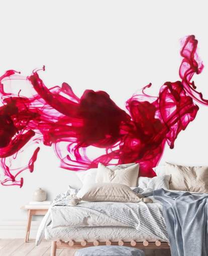 Decorazione murale con inchiostro rosso nell'acqua Decorazione murale con inchiostro rosso nell'acqua