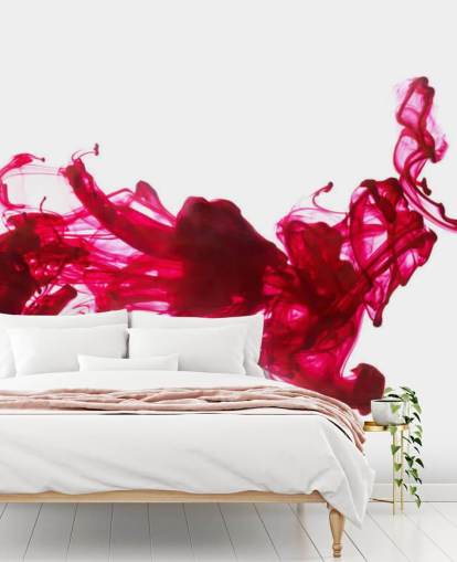 Decorazione murale con inchiostro rosso nell'acqua Decorazione murale con inchiostro rosso nell'acqua