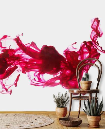 Red Ink in Water Wall Mural Red Ink in Water Wall Mural