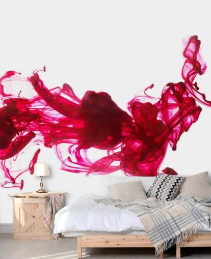 Red Ink in Water Wall Mural Red Ink in Water Wall Mural