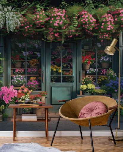 mural de fachada personalizável chamado Classic Florist Shopfront para casas de repouso
