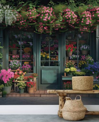fresque murale de façade personnalisable appelée Classic Florist Shopfront pour les maisons de retraite fresque murale de façade personnalisable appelée Classic Florist Shopfront pour les maisons de retraite