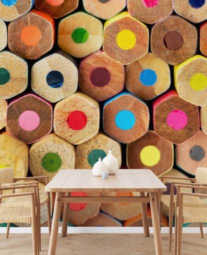 colorido mural de papel pintado a lápiz para niños llamado Pencil Pattern para guarderías, escuelas y dormitorios de niños colorido mural de papel pintado a lápiz para niños llamado Pencil Pattern para guarderías, escuelas y dormitorios de niños