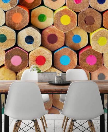 värikäs lasten lyijykynätaustakuvamaalaus nimeltä Pencil Pattern lastentarhoihin, kouluihin ja lasten makuuhuoneisiin