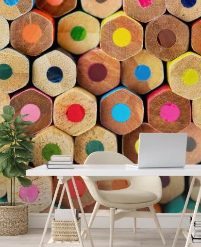 papier peint mural coloré pour enfants appelé Pencil Pattern pour les crèches, les écoles et les chambres d'enfants papier peint mural coloré pour enfants appelé Pencil Pattern pour les crèches, les écoles et les chambres d'enfants