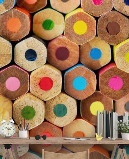 carta da parati murale a matita colorata per bambini chiamata Pencil Pattern per asili nido, scuole e camerette dei bambini carta da parati murale a matita colorata per bambini chiamata Pencil Pattern per asili nido, scuole e camerette dei bambini