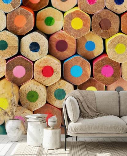 färgstark barnpenna tapetväggmålning som heter Pencil Pattern för plantskolor, skolor och barns sovrum färgstark barnpenna tapetväggmålning som heter Pencil Pattern för plantskolor, skolor och barns sovrum