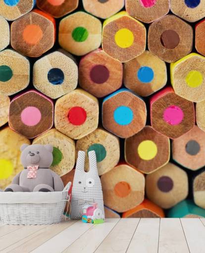 carta da parati murale a matita colorata per bambini chiamata Pencil Pattern per asili nido, scuole e camerette dei bambini carta da parati murale a matita colorata per bambini chiamata Pencil Pattern per asili nido, scuole e camerette dei bambini