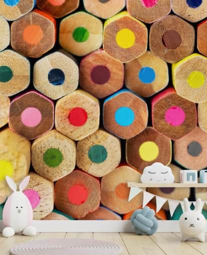 colorido mural de papel pintado a lápiz para niños llamado Pencil Pattern para guarderías, escuelas y dormitorios de niños colorido mural de papel pintado a lápiz para niños llamado Pencil Pattern para guarderías, escuelas y dormitorios de niños