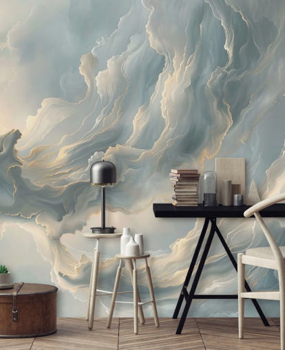 papier peint mural en forme de nuage gris appelé Abstract Ash Grey Clouds pour les chambres et les salons